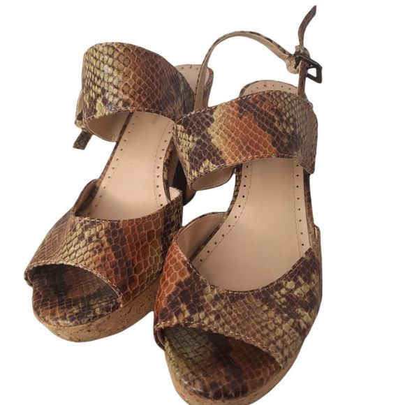 Adrienne Vittadini Shoes Sandal Platform Heels  Black Womens  Size 8 1/2 - Picture 5 of 7